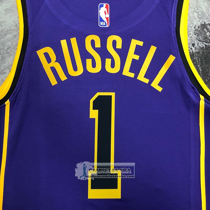 Camiseta Los Angeles Lakers D'Angelo Russell NO 1 Statement 2022-23 Violeta